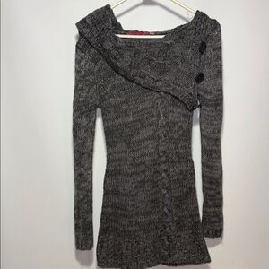 Derek Heart Charcoal Cowl Neck Sweater